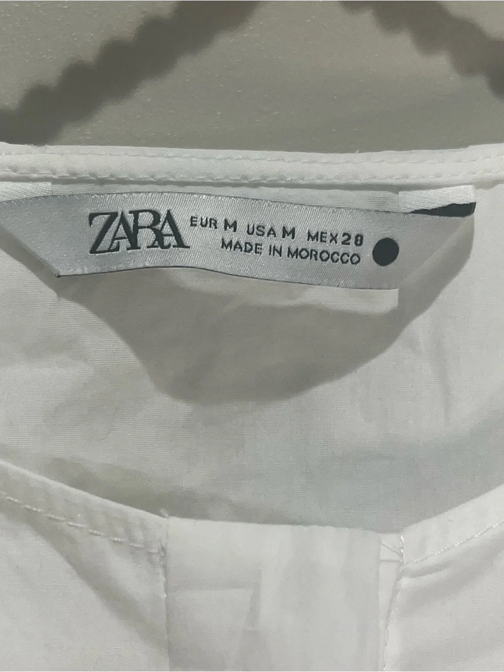 Zara White Cotton Poplin Puff Sleeve Blouse Size M NWOT
